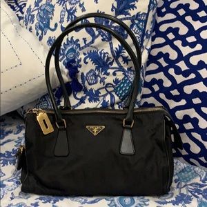 Grey Prada bag